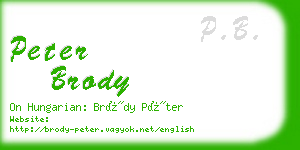 peter brody business card