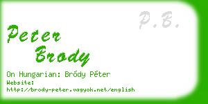peter brody business card